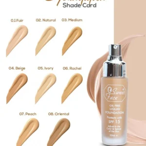 SweetFace Oil Free Liquid Foundations All Shades Avaliable