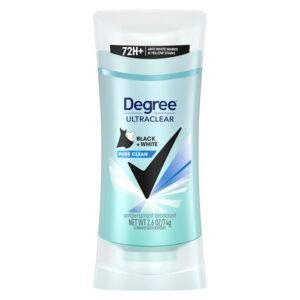 Degree UltraClear Black+White Pure Clean Antiperspirant Deodorant Stick, 2.6 oz (Pack of 12)