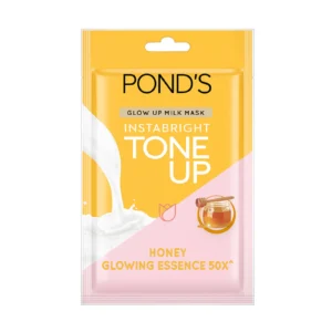 Ponds Glow Up Milk Honey Glowing Essence 50x Insta Bright Sheet Mask 25g