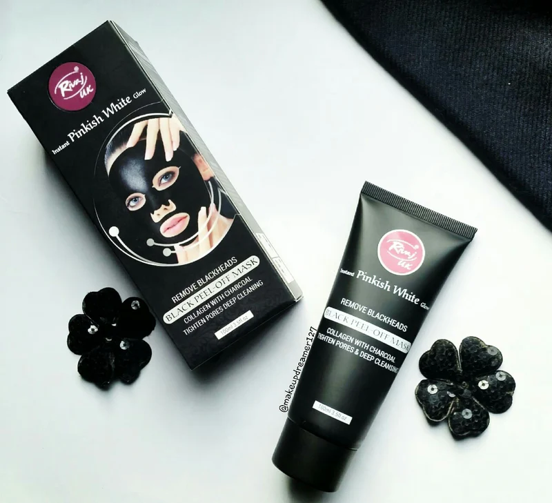 Rivaj Pinkish White Glow Charcoal Black Peel Off Mask 100ml - Image 6