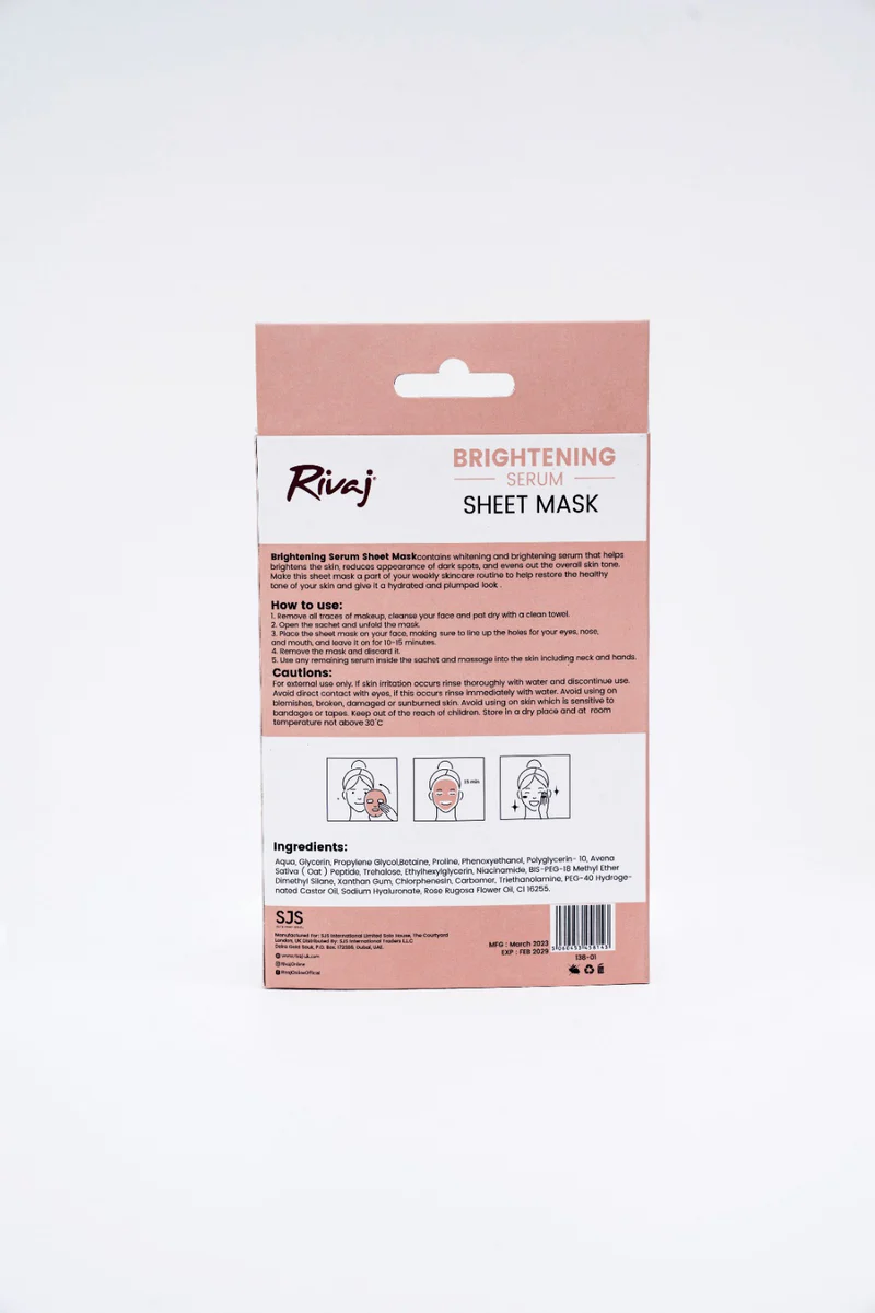 Rivaj Brightening Serum Sheet Mask - Image 2