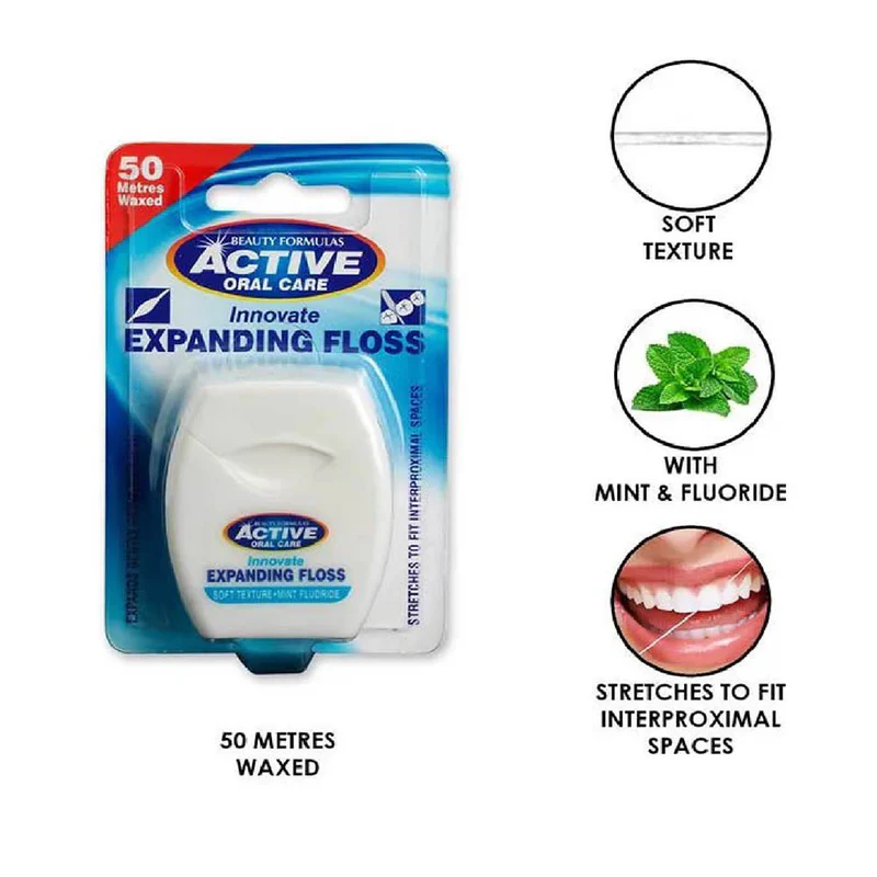 Beauty Formulas Active Innovate Mint Expanding Waxed Floss 50m - Oral Care - view 3