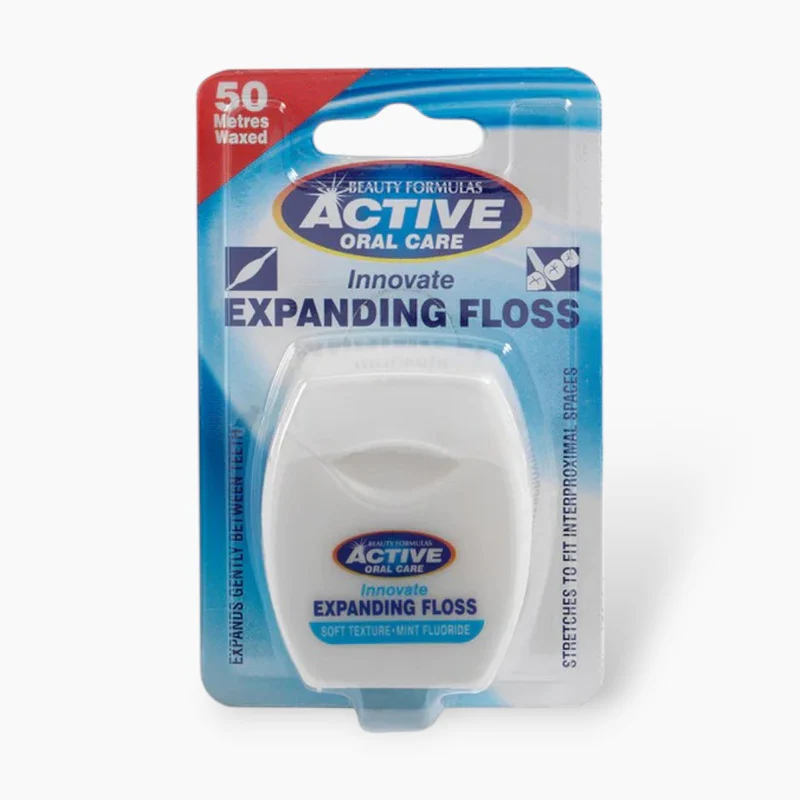 Beauty Formulas Active Innovate Mint Expanding Waxed Floss 50m - Oral Care