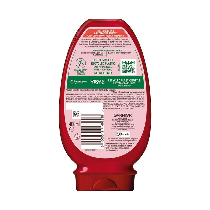 Garnier Ultimate Blends Argan Oil & Cranberry Colour Conditioner 400 ml - Image 3