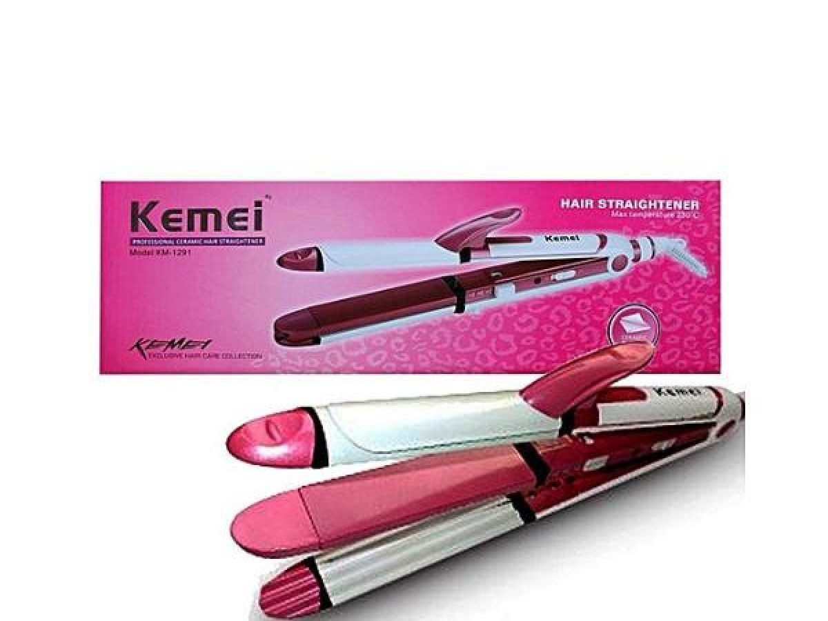 Kemmi Kemei Km-1291 Hair Straightener, Curler & Crimper Iron - Electronics