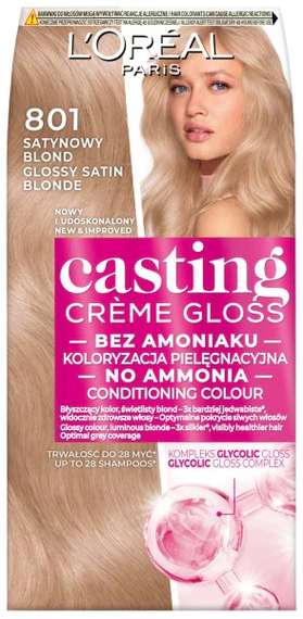 Loreal Cast Hair Color – 801 Glossy Satin Blonde