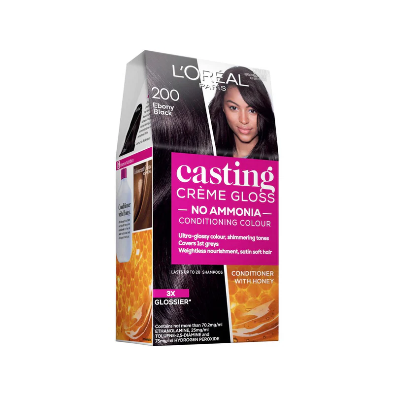 Loreal Casting Creme Hair Gloss 72ml+48ml – 200 Ebony Black