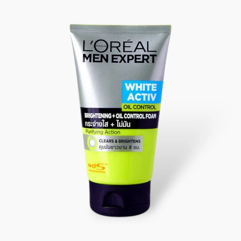 Loreal Men White Oil Control Brightening Facial Foam 100ml - Face Wash