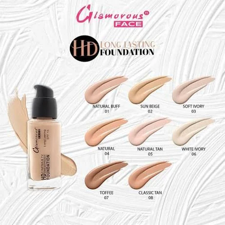 Original Glamorous Face HD Foundation Long Lasting Waterproof (All Shades Avaliable)