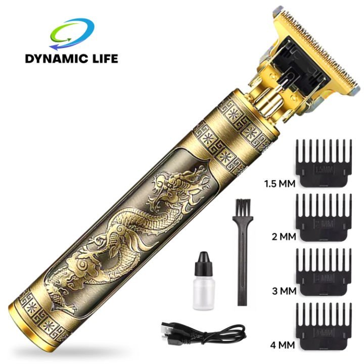 Original Vintage T9 Hair Trimmer Metal body USB Rechargeable Beard Clipper Hair Removal Cutting Machine