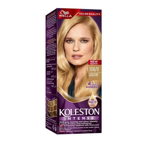 Wella Koleston Intense Hair Color Tube With Argan Oil, 308/0 Light Blonde Clair