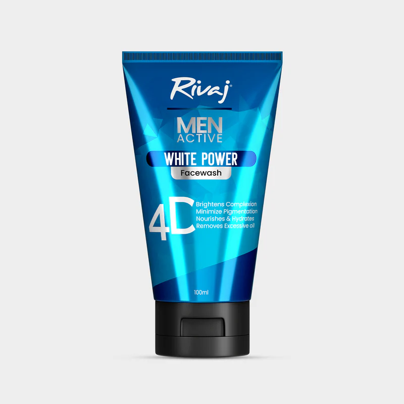 Rivaj Men Active White Power Face Wash (100ml) - Image 2