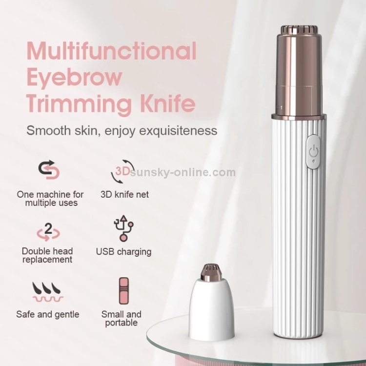 YJK098 Multi-function Portable Electric Eyebrow trimmer (White)